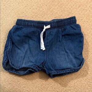 Cat & Jack Dark Blue Denim-Style Shorts with White Drawstring